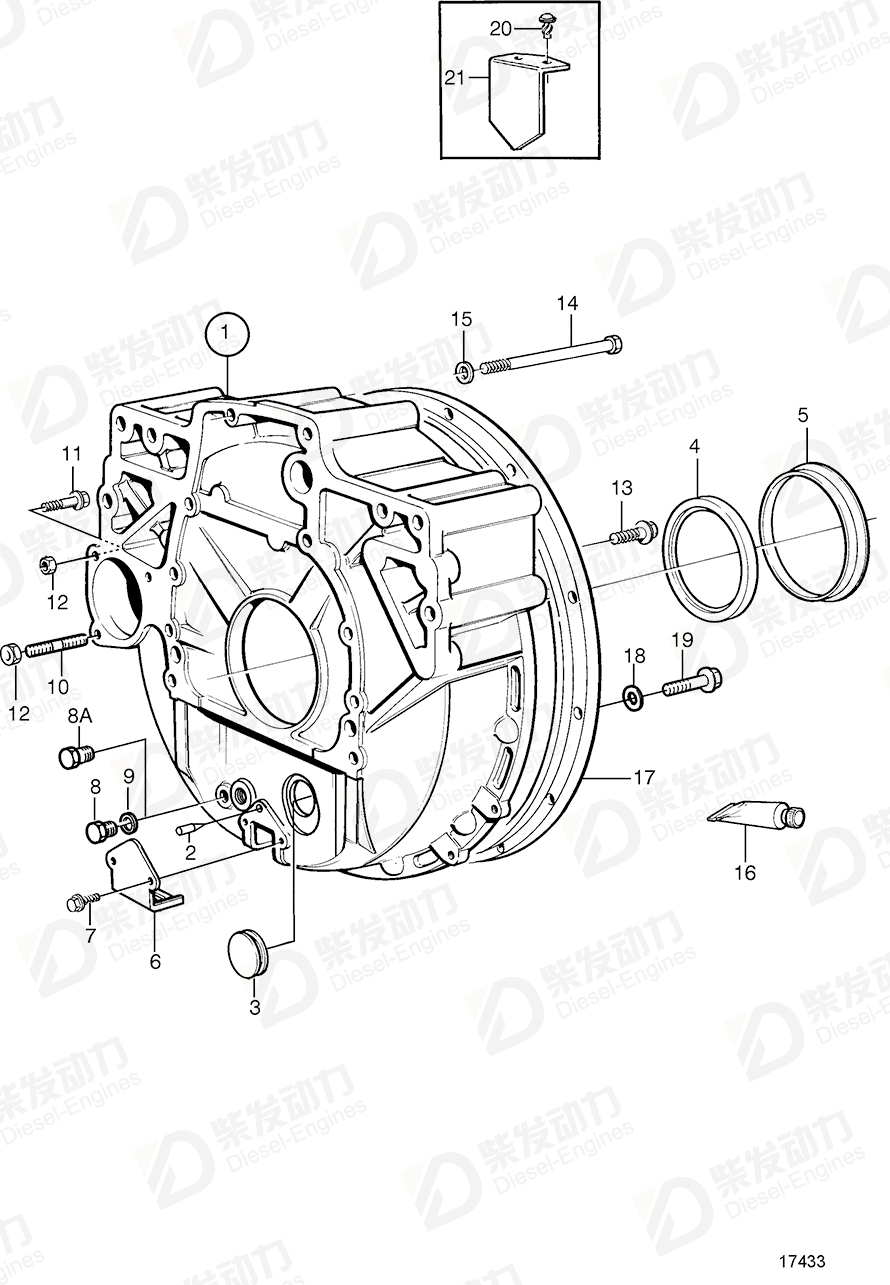 volvo penta Flywheel housing 3978074 Drawing